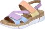 Rieker Pastel zomer sandaal met plateauzool Multicolor Dames - Thumbnail 3