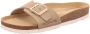 Rohde Beige leren zomerse slipper met gesp Beige - Thumbnail 9