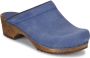 Sanita Clogs dames houten muiltjes Wood-Chrissy Open leer 1200009W blauw - Thumbnail 2