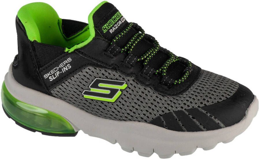 Skechers Razor Flex Air Slip Zwart Lichtgevende Schoenen Jongens