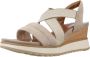 Tamaris Sandalen met sleehak taupe Leer Dames - Thumbnail 4