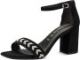 Tamaris Stijlvolle zwarte leren hoge hak sandalen Black Dames - Thumbnail 101