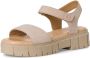 Tamaris Beige Casual Open Platte Sandalen Beige Dames - Thumbnail 3