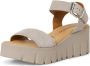 Tamaris Beige Suède Platte Sandalen Beige Dames - Thumbnail 4