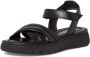 Tamaris Zwarte Leren Casual Open Sandalen Black Dames - Thumbnail 3