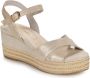 Tamaris Champagne Leren Sleehak Sandalen Yellow Dames - Thumbnail 5