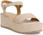 Tamaris Beige Suede Espadrille Sleehak met Leren Voetbed Beige Dames - Thumbnail 3