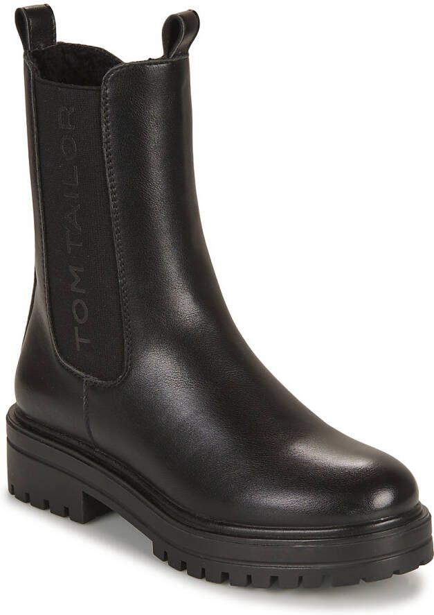 Tom Tailor Chelsea-boots blokhak chunky boots enkellaars met twee aantrekloopjes