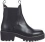 Tommy Hilfiger Zwarte Leren Chelsea Mid Hiel Laarzen Black Dames - Thumbnail 2