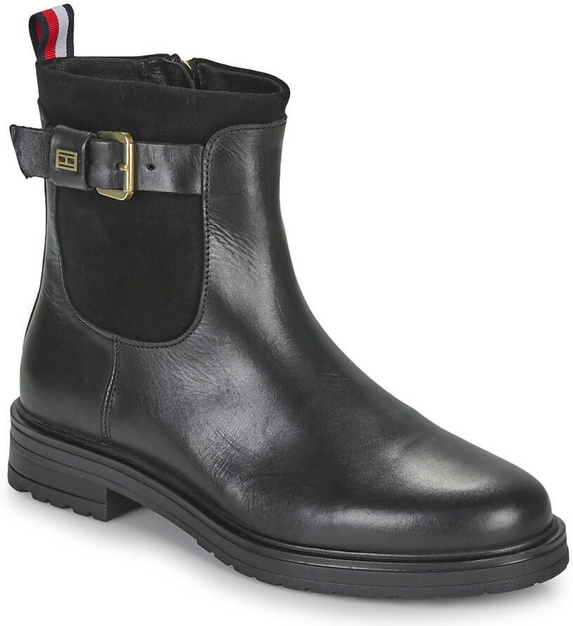 Tommy Hilfiger Enkellaarzen THERMO MATERIAL MIX BELT BOOTIE