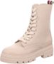 Bruin Tinten Monochromatic Lace Up Boot Veterboots Laarzen Met Veters Dames Beige - Thumbnail 4