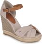 Bruin Tinten Basic Open Toe High Wedge Espadrilles Met Sleehak Dames Beige - Thumbnail 2