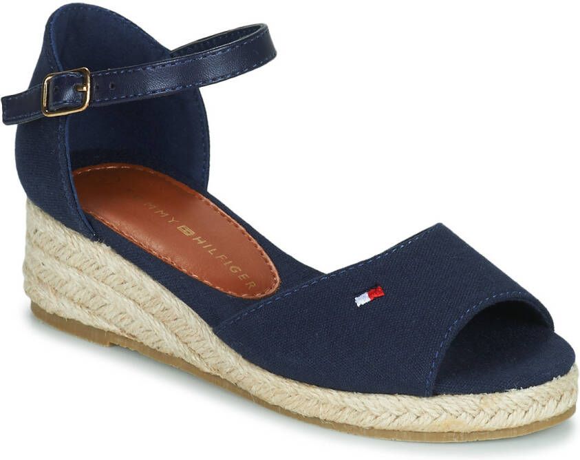 Tommy Hilfiger Sleehaksandaaltjes ROPE WEDGE SANDAL RED met kleine sleehak