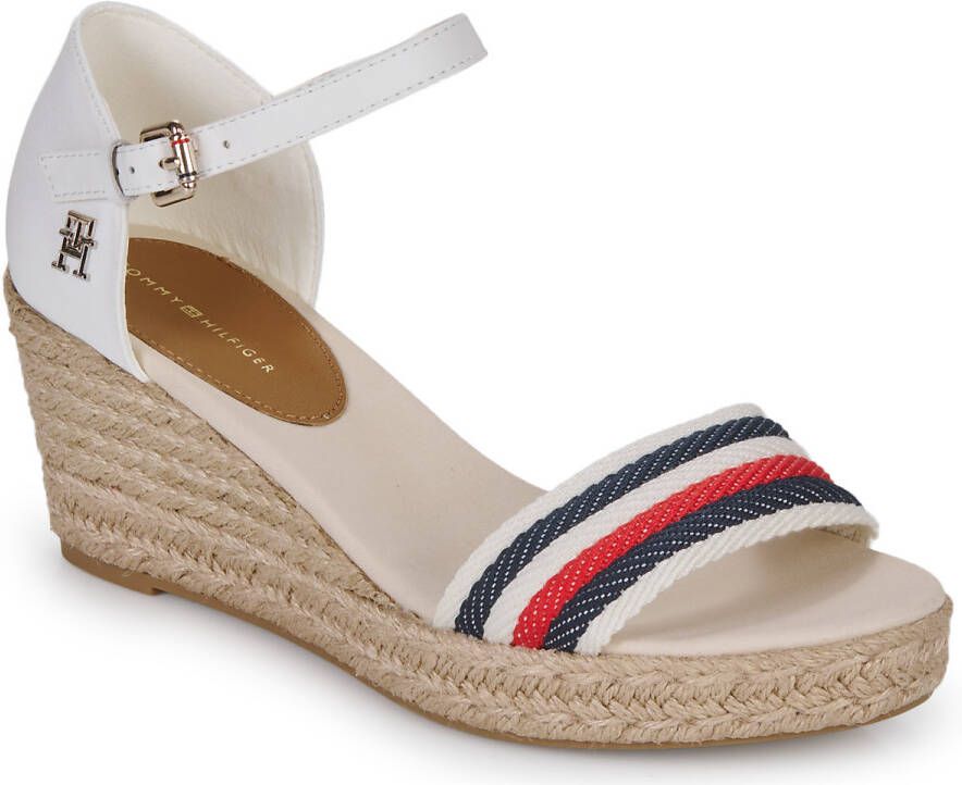 Tommy Hilfiger Sandaaltjes SHIMMERY RIBBON MID WEDGE SANDAL met gestreepte textielen bandage - Foto 8