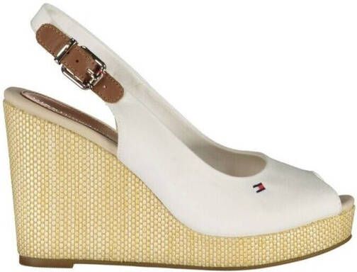 Tommy Hilfiger Sandalen Espadrille sandaal met sleehak voor dames wit