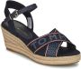 Tommy Hilfiger Sleehaksandaaltjes TOMMY WEBBING LOW WEDGE SANDAL met opvallende logo - Thumbnail 4