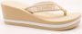 TOMMY HILFIGER Teenslippers Dames Hilfiger Wedge Beach Maat: 40 Materiaal: Textiel Kleur: Beige - Thumbnail 4