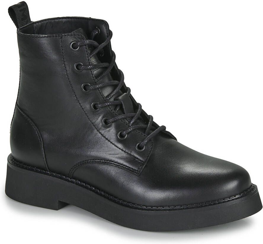 TOMMY JEANS Hoge veterschoenen TJW LACE UP FLAT BOOT met logo aan de aantrekband