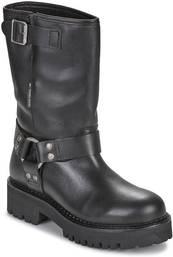 Tommy Jeans Leren boots met doornsluiting model 'URBAN BIKER BOOT'