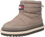 Tommy Jeans Beige Gewatteerde Platte Enkellaarzen Beige Dames - Thumbnail 2