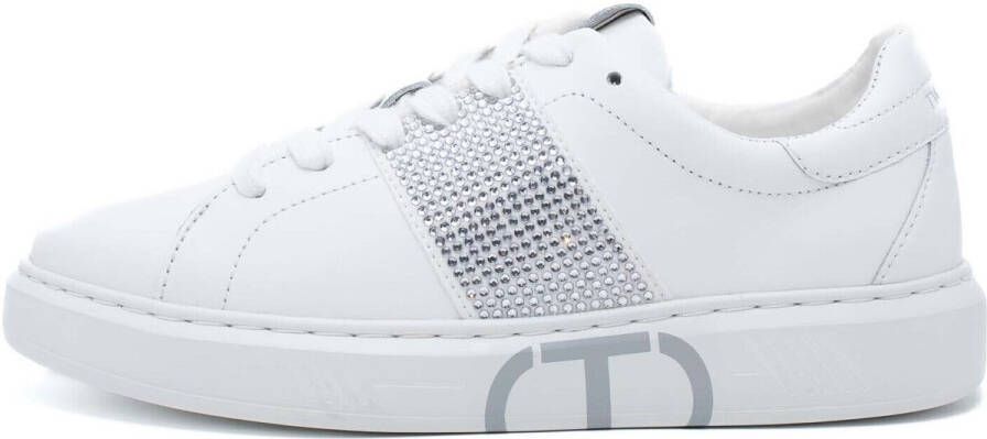 Twin Set Sneakers Sneaker Bassa In Pelle C Banda Strass