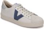 Victoria Contrast Leren Sneakers Grote Maten Blauw - Thumbnail 3