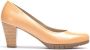 Wonders Bruin Leren Hoge Hak Pumps Beige Dames - Thumbnail 3