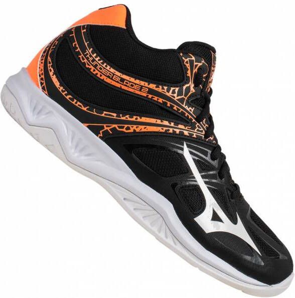 Mizuno Thunder Blade 2 'Zwart Oranje' Heren Indoorschoenen V1GA1975-53