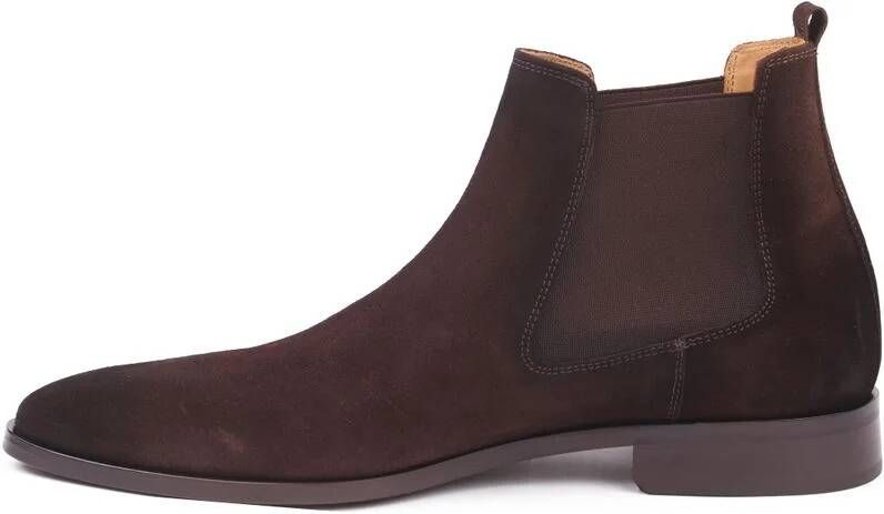 Suitable Chelsea Boot Suede Donkerbruin