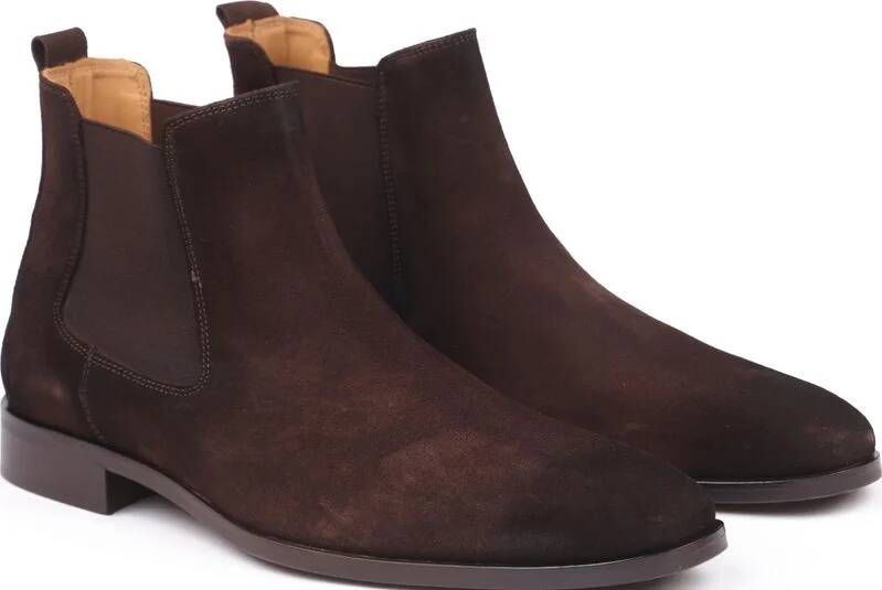 Suitable Chelsea Boot Suede Donkerbruin