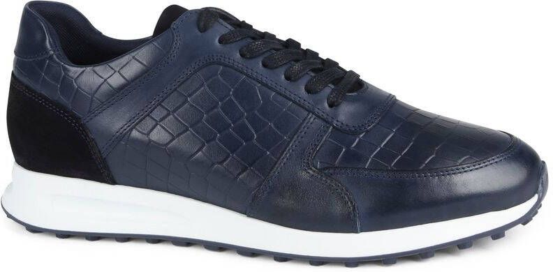 Suitable Sneaker Run Croco Donkerblauw