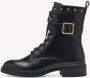 Tamaris Zwarte leren veterschoenen met gouden details Black Dames - Thumbnail 3