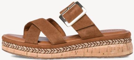 TAMARIS Leren Slipper bruin