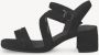 Tamaris Zwarte leren sandalette met 5 cm hak Black Dames - Thumbnail 4
