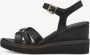 Tamaris Zwarte Casual Open Platte Sandalen Black Dames - Thumbnail 4