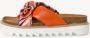 Tamaris Oranje en paarse leren slipper Multicolor Dames - Thumbnail 3