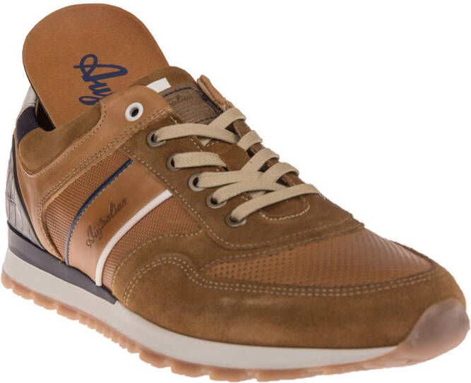 Australian Navarone Sneakers Cognac Blauw Wit Heren Sneakers Blauw - Foto 9