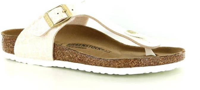 Birkenstock Gizeh Dames Slippers Magic Snake Cream Narrow fit | Beige | Imitatieleer