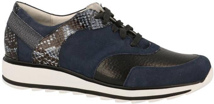 Durea 6225 685 Blauw Zwart H-Wijdte Veterschoenen