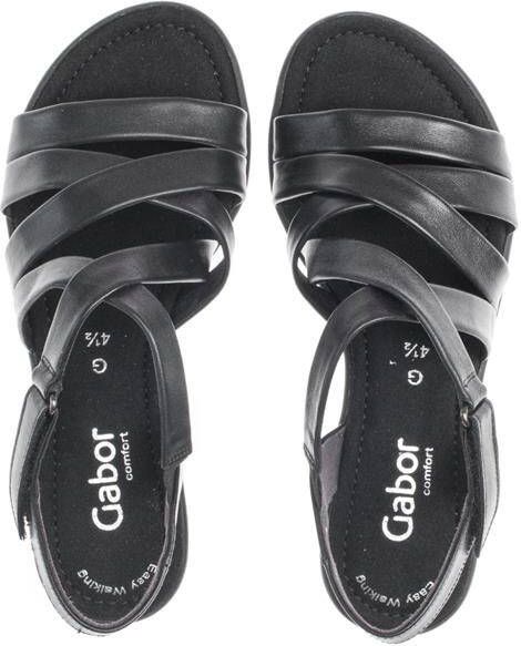 Gabor Zwarte Leren Comfort Sandalen Black Dames - Foto 2