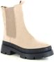 PS Poelman Dames NORA Suedè Nubuck Leren Chelsea Laarzen Instappers met Elastiek Beige Taupe - Thumbnail 2