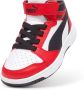 Puma Rebound v6 Mid V6 Mid sneakers wit zwart rood Imitatieleer 34 - Thumbnail 8