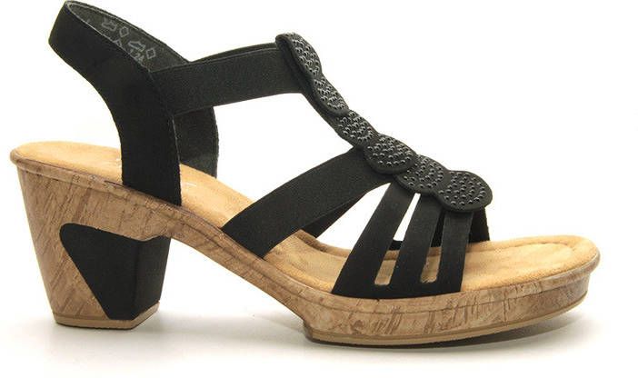 Rieker sandalen met discount hak