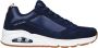 Skechers Blauwe Suède Casual Sneaker met Air-cooled Memory Foam Blauw Heren - Thumbnail 4