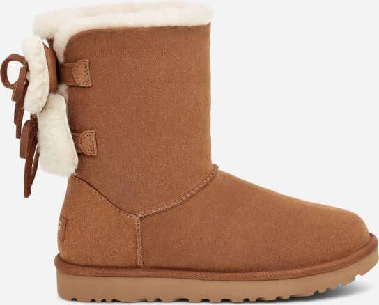 Ugg Classic Short-laars met dubbele strik in Brown