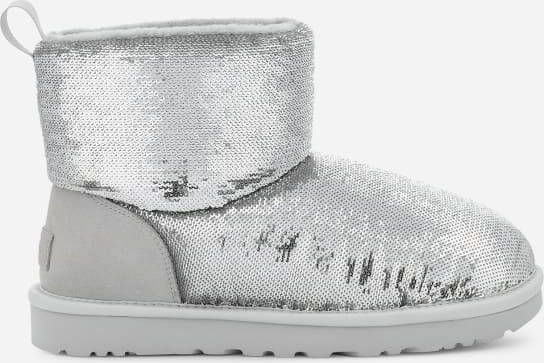 Ugg Classic Mini Mirror Ball-laars in Silver