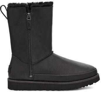 Ugg Classic Zip Short Laarzen voor Dames in Black | Leder