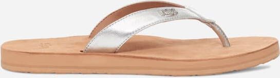 Ugg Tawney Logo Flip Flop voor Dames in Silver