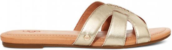 Ugg Teague Sandales voor Dames in Gold Metallic Leder