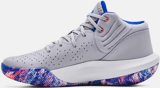 Under Armour Unisex basketbalschoenen Jet '21 Mod Grijs Wit Versa Blauw 44.5